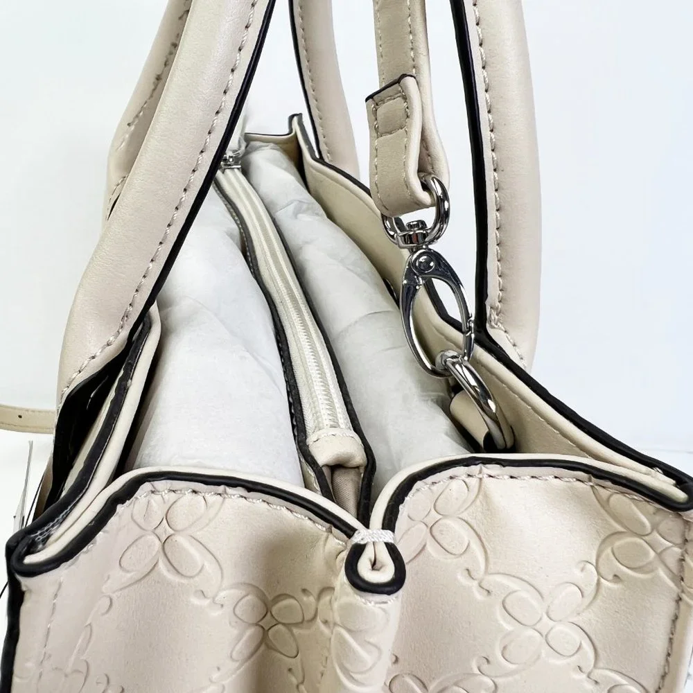 New Nine West Women's Allyce Signature Shoulder Bag, Handbag, Purse Jet Beige - Picture 8 of 10